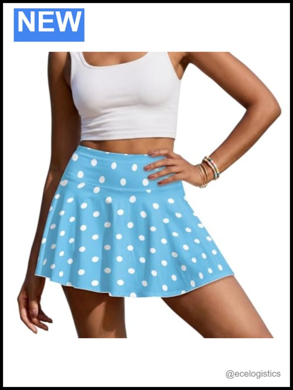 Pleated Tennis Skort with Pockets High Waist Tummy Control Skirt